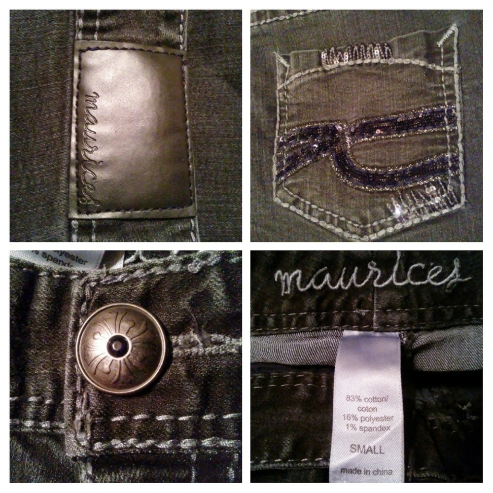 Maurices Black Embelished Skinny Jeans Distressed - Picture 6 of 8